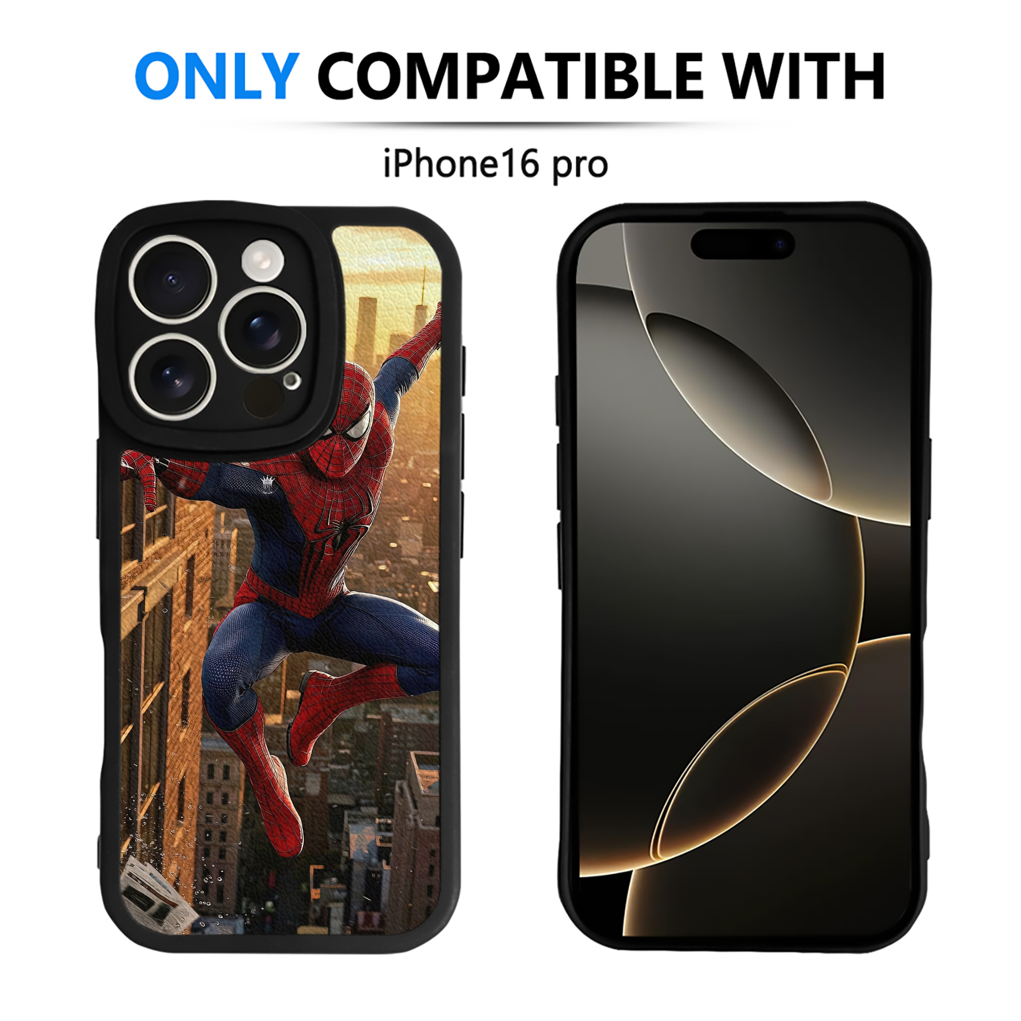 （画像用） Spider Man スパイダーマン 【iPhone 16シリーズ対応】シリコンスマホケース（レザー調） 材質：シリコン